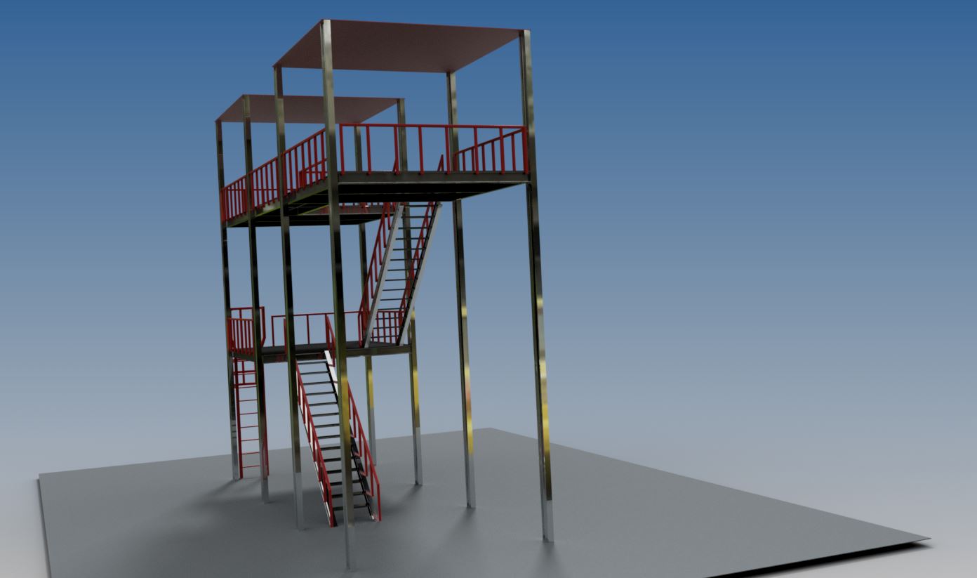 A2004300-双层钢架平台